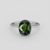 4.44 Ct. Green Zircon Ring, 18K White Gold 1