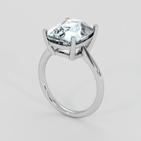 6.66 Ct. Blue Aquamarine Ring, 18K White Gold 2