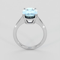 5.99 Ct. Blue Aquamarine Ring, 18K White Gold 3