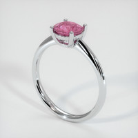 1.28 Ct. Pink Sapphire Ring, 18K White Gold 2