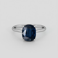 3.16 Ct. Blue Sapphire Ring, 18K White Gold 1