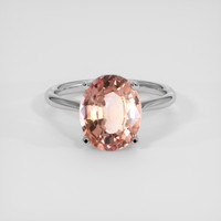 3.95 Ct. Padparadscha Sapphire Ring, 18K White Gold 1