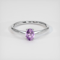 0.71 Ct. Pinkish Purple Sapphire Ring, 18K White Gold 1