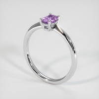 0.71 Ct. Pinkish Purple Sapphire Ring, 18K White Gold 2