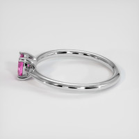 0.51 Ct. Pink Sapphire Ring, 18K White Gold 4