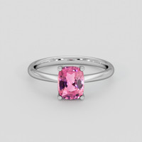 1.33 Ct. Pink Sapphire Ring, 18K White Gold 1