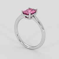 1.33 Ct. Pink Sapphire Ring, 18K White Gold 2