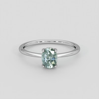 1.63 Ct. Bluish Green Sapphire Ring, 18K White Gold 1