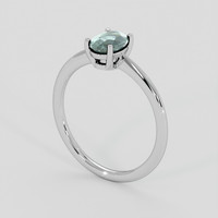 1.63 Ct. Bluish Green Sapphire Ring, 18K White Gold 2
