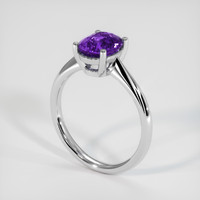 2.13 Ct. Purple Sapphire Ring, 18K White Gold 2