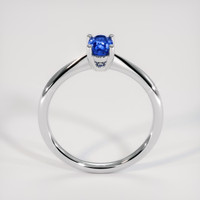 0.70 Ct. Blue Sapphire Ring, 18K White Gold 3