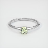 0.58 Ct. Yellowish Green Sapphire Ring, 18K White Gold 1