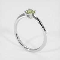 0.58 Ct. Yellowish Green Sapphire Ring, 18K White Gold 2