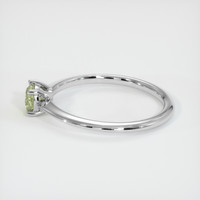 0.58 Ct. Yellowish Green Sapphire Ring, 18K White Gold 4