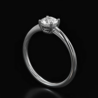 0.90 Ct. White Sapphire Ring, 18K White Gold 2