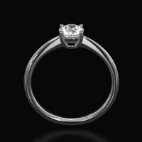0.90 Ct. White Sapphire Ring, 18K White Gold 3