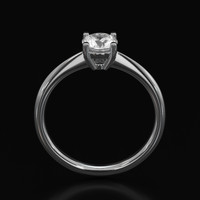 0.84 Ct. White Sapphire Ring, 18K White Gold 3