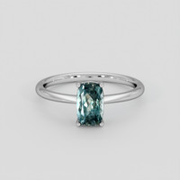 1.26 Ct. Greenish Blue Sapphire Ring, 18K White Gold 1