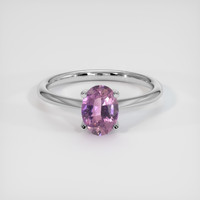 1.01 Ct. Pinkish Purple Sapphire Ring, 18K White Gold 1
