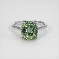 5.40 Ct. Bluish Green Sapphire Ring, 18K White Gold 1
