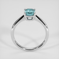 1.38 Ct. Greenish Blue Sapphire Ring, 18K White Gold 3