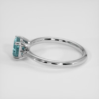 1.38 Ct. Greenish Blue Sapphire Ring, 18K White Gold 4