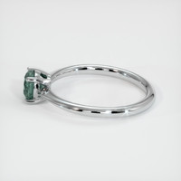 0.65 Ct. Bluish Green Sapphire Ring, 18K White Gold 4