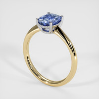 1.70 Ct. Blue Sapphire Ring, 18K White & Yellow 2