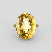 16.27 Ct. Yellow Citrine Ring, 10K Yellow Gold 1