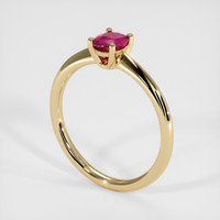 0.58 Ct. Purplish Red Ruby Ring, 10K Yellow Gold 2