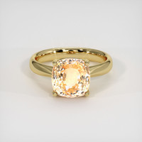 4.56 Ct. Peach Sapphire Ring, 10K Yellow Gold 1