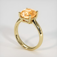 4.56 Ct. Peach Sapphire Ring, 10K Yellow Gold 2