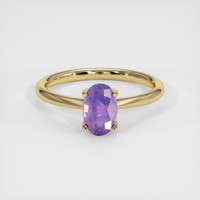 1.37 Ct. Pinkish Purple Sapphire Ring, 10K Yellow Gold 1