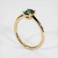 0.76 Ct. Bluish Green Sapphire Ring, 10K Yellow Gold 2