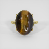 8.03 Ct. Tiger's Eye Ring, 14K Yellow Gold 1