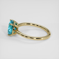 3.58 Ct. Greenish Blue Zircon Ring, 14K Yellow Gold 4