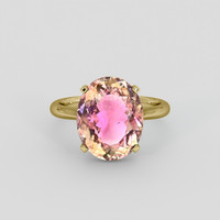 5.57 Ct. Bi Color Tourmaline Ring, 14K Yellow Gold 1