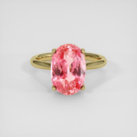 5.15 Ct. Padparadscha Sapphire Ring, 14K Yellow Gold 1
