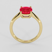 2.96 Ct. Pinkish Red Ruby Ring, 14K Yellow Gold 3