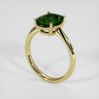 3.03 Ct. Bluish Green Sapphire Ring, 14K Yellow Gold 2