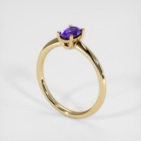 0.74 Ct. Purple Sapphire Ring, 14K Yellow Gold 2