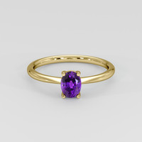0.91 Ct. Purple Sapphire Ring, 14K Yellow Gold 1