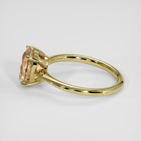 3.34 Ct. Peach Sapphire Ring, 14K Yellow Gold 4