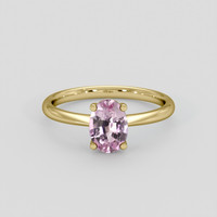 1.15 Ct. Pink Sapphire Ring, 14K Yellow Gold 1