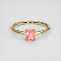 0.58 Ct. Padparadscha Sapphire Ring, 14K Yellow Gold 1