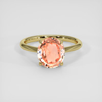 3.00 Ct. Padparadscha Sapphire Ring, 14K Yellow Gold 1