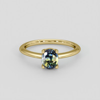 0.86 Ct. Bi Color Sapphire Ring, 14K Yellow Gold 1