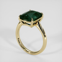 5.57 Ct. Bluish Green Sapphire Ring, 14K Yellow Gold 2