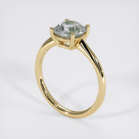 2.00 Ct. Greenish Blue Sapphire Ring, 14K Yellow Gold 2