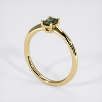 0.62 Ct. Green Sapphire Ring, 14K Yellow Gold 2